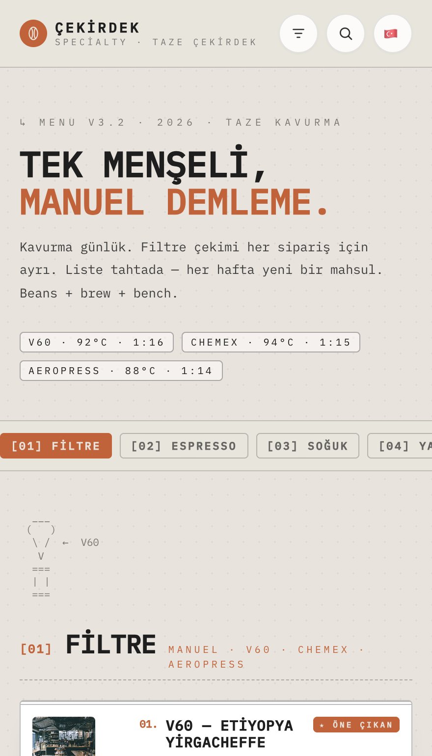 Üçüncü dalga teması — canlı demo menü
